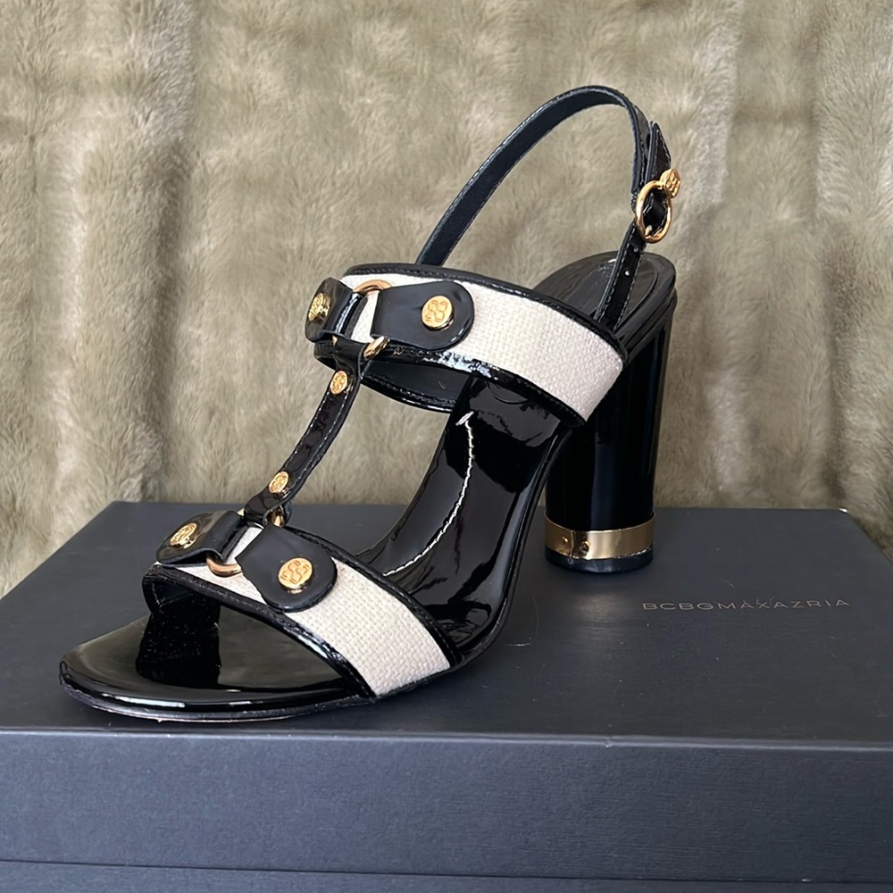 MCBGMAXAZRIA Zulema Black/Linen Sandals
